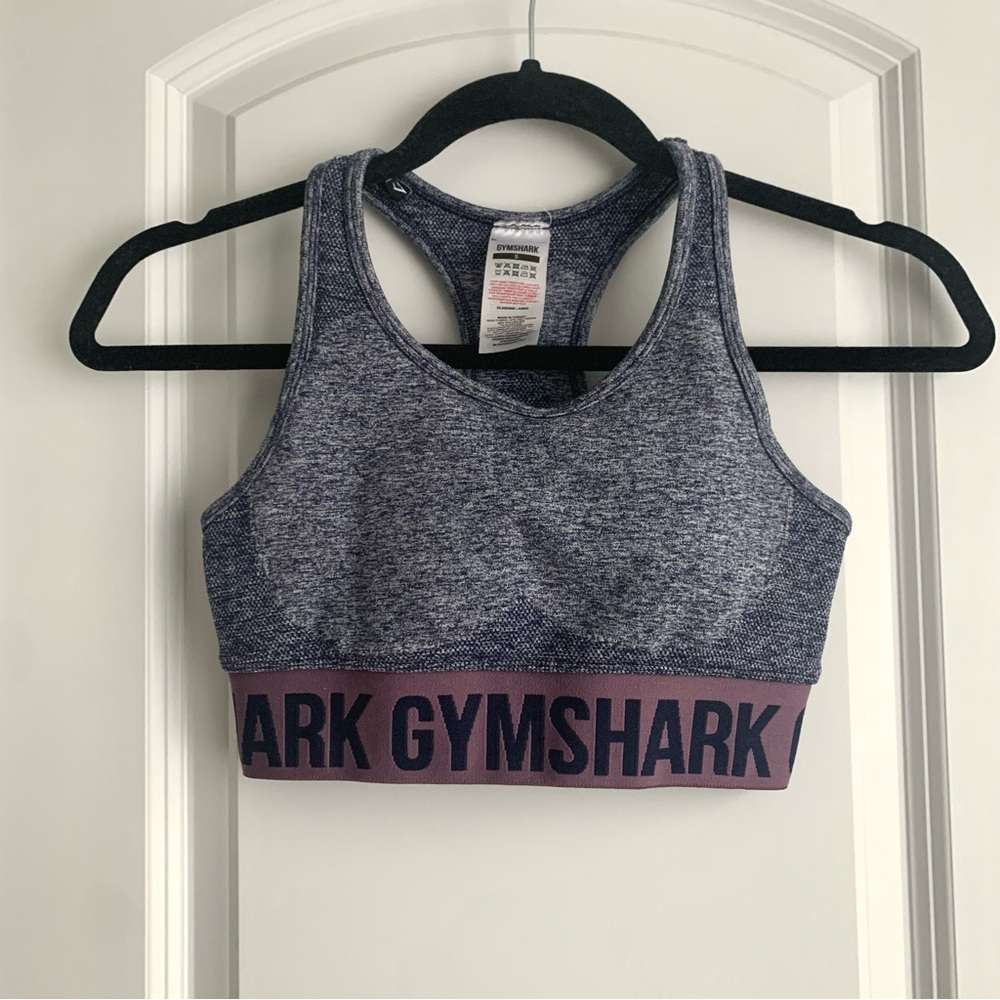 Gymshark Flex Sports Bra in Navy Marl/Purple